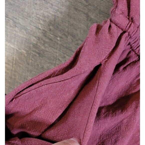 2 for $20 Lulus Georgiana Washed Burgundy Off-the-Shoulder Romper Size XS - Picture 6 of 9